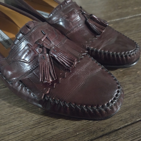 Johnston & Murphy Brown Leather Tassel Moc Toe Loafers main image 9